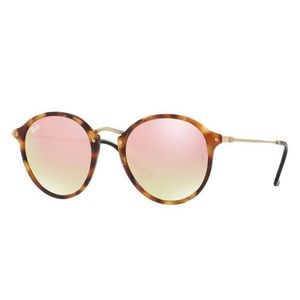 Round tortoise shell raybans with pink frames